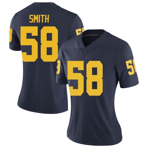 Mazi Smith Michigan Wolverines Women's NCAA #58 Navy Limited Brand Jordan College Stitched Football Jersey AFO4854JP